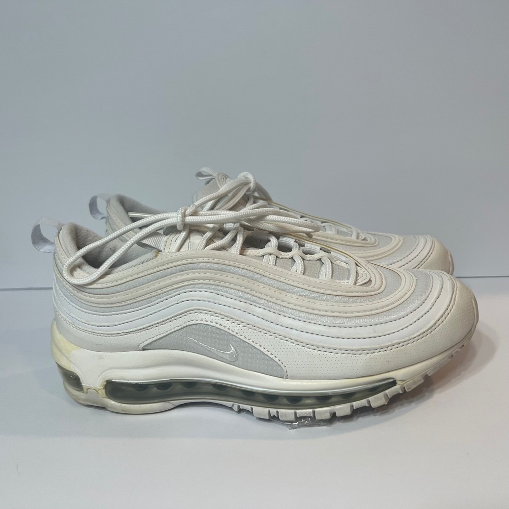Nike‎ Air Max 97 Triple White Silver Sneakers 921733-100 Big Kids - Picture 4 of 9